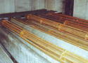 Cylinders to roll backdrops above the stage.  

