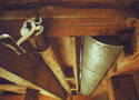 Shade of the proscenium with a winch under the stage. 
