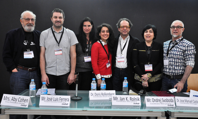 From left to right: José Luis Ferrera, Ondrej Svoboda, Aby Cohen, Claudia Suárez, José Manuel Castanheira, Doris Rollemberg, Marcelo Jaureguiberry.